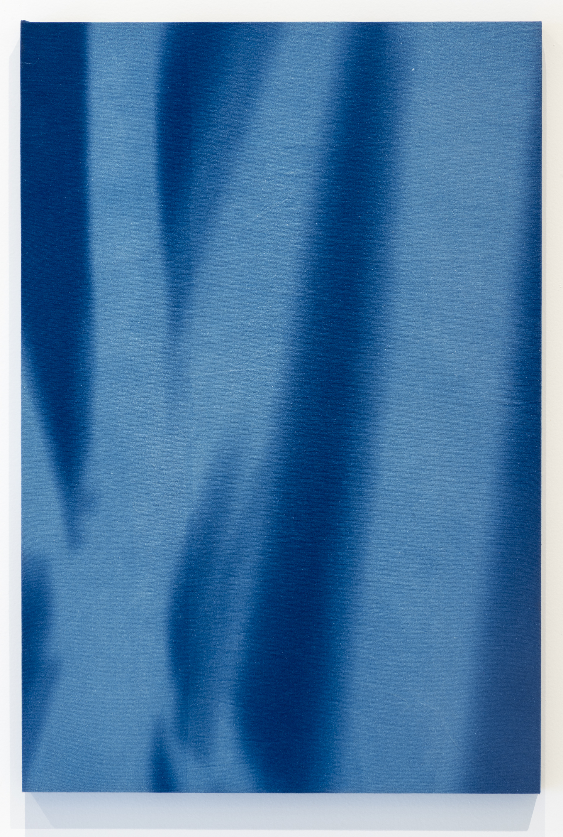 “26 de Agosto 2015, 11:06 h. Torre Sur Museo del Chopo, tiempo de exposición13 min” Cianotipia sobre tela montado sobre bastidor  90x60 cm (35 x 23”)